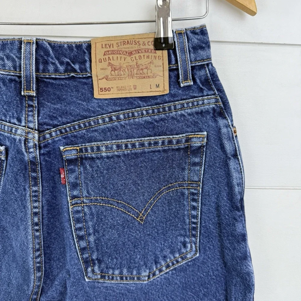 VTG Levi's 550 High Rise Relaxed Jeans 90s‎ Tapered USA Made Denim WOMEN 12